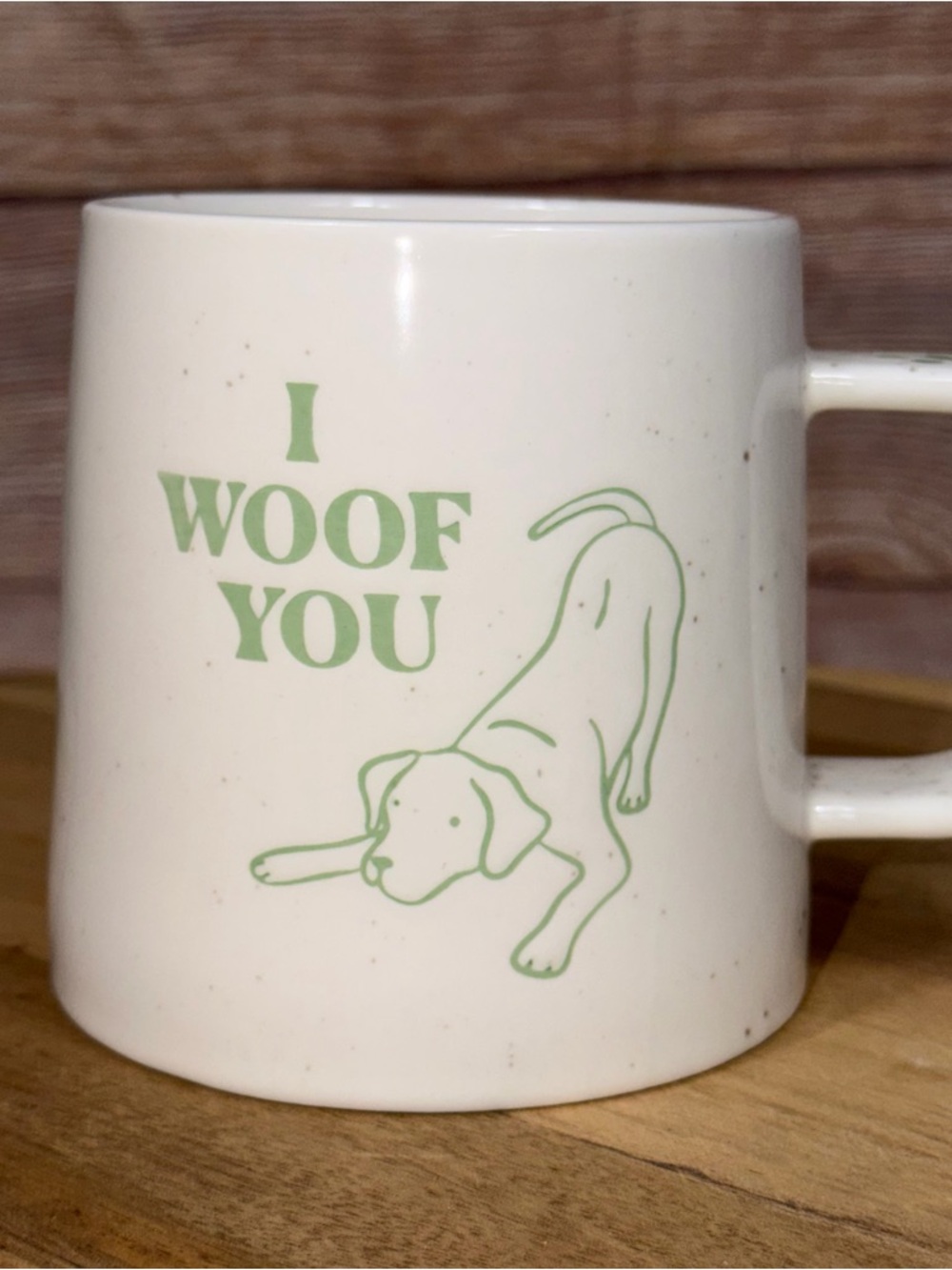 Room Essentials 'I Woof You' Stoneware Mug New